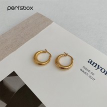 Peri&#39;sBox Gold Chic Small Hoop Earrings Moon Shaped Thick Hoops Earrings... - £8.34 GBP