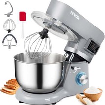 Stand Mixer; 660W Electric Dough Mixer with 6 Speeds LCD Screen Timing; ... - $117.56