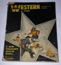 Street And Smith&#39;s Western Story Pulp Magazine Vintage February 1948  - £15.97 GBP