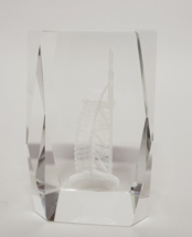 3D laser etched clear glass crystal paperweight 3&quot; x 2&quot; - £8.77 GBP