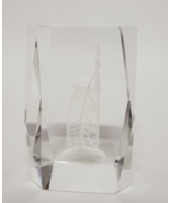 3D laser etched clear glass crystal paperweight 3&quot; x 2&quot; - £8.69 GBP