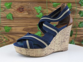 Merona Size 6 M Women Sandal Strappy Blue Fabric - £15.78 GBP