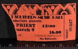 Vintage Judas Priest Ticket Stub March 9 1979 Orlando Great Southern tob - £27.23 GBP