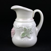 Northwood Grape and Leaf Opalware Creamer, Antique c1898 White EAPG 5 1/... - $70.00