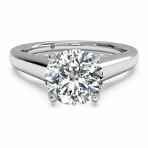0.25CT SI1/F Round Cut Lab Diamond Solitaire Engagement Ring 14K White Gold - £434.37 GBP