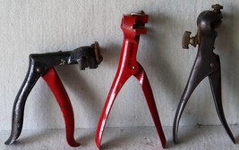 3 vintage leather hole punch&#39;s  Deflance,  HSB co  Rev-O-Noc ,  One marked Made  - £32.13 GBP