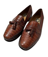David Eden Genuine Exotic Loafers Slip On Shoes Men 10.5 Cognac Made in ... - $284.05