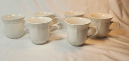 6 Mikasa French Countryside F9000 White Coffee Mugs 4&quot; Fine China Made in Japan - £25.71 GBP