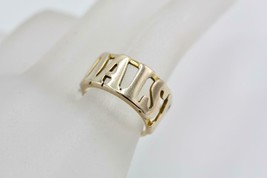 Fine 14K Yellow Gold 9mm Wide &quot;Daisy&quot; Name Band Ring Size 4.25 - (3.4 grams) - £202.19 GBP