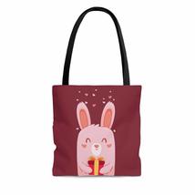 Bunny In Love With Gift Valentine&#39;s Day Biking Red AOP Tote Bag - $26.35+