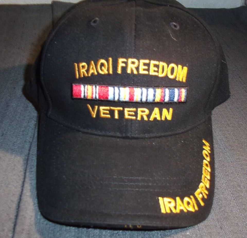 NEW MADE IN USA EMBROIDERED BLACK OIF IRAQI FREEDOM VETERAN CAP HAT ONE ... - $19.34
