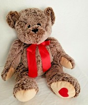 2015 Animal Adventure Teddy Bear Plush Stuffed Animal Brown Tan Red Heart - £23.25 GBP