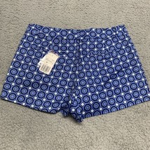 Forever 21 Shorts Women  Medium Blue Geometric Pattern Shorty Chino - £5.93 GBP