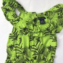 US Polo Romper Sz 6 Green Blue Hawaiian Summer One Piece Ruffle Shoulder - £17.40 GBP