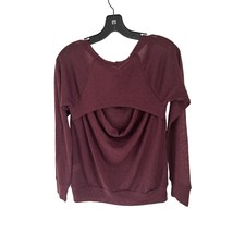 AG ADRIANO GOLDSCHMIED Sweater Top Open Back Featherweight Sheer Burgundy - $19.79
