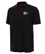 Antigua Kansas City Chiefs Mens Polo Black Shirt NFL Moisture Wicking Lo... - $94.67 CAD