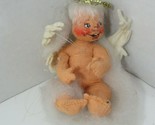 Annalee Mobilitee doll vintage angel cherub ornament sitting on cloud 1961 - $16.82