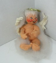 Annalee Mobilitee doll vintage angel cherub ornament sitting on cloud 1961 - $16.82