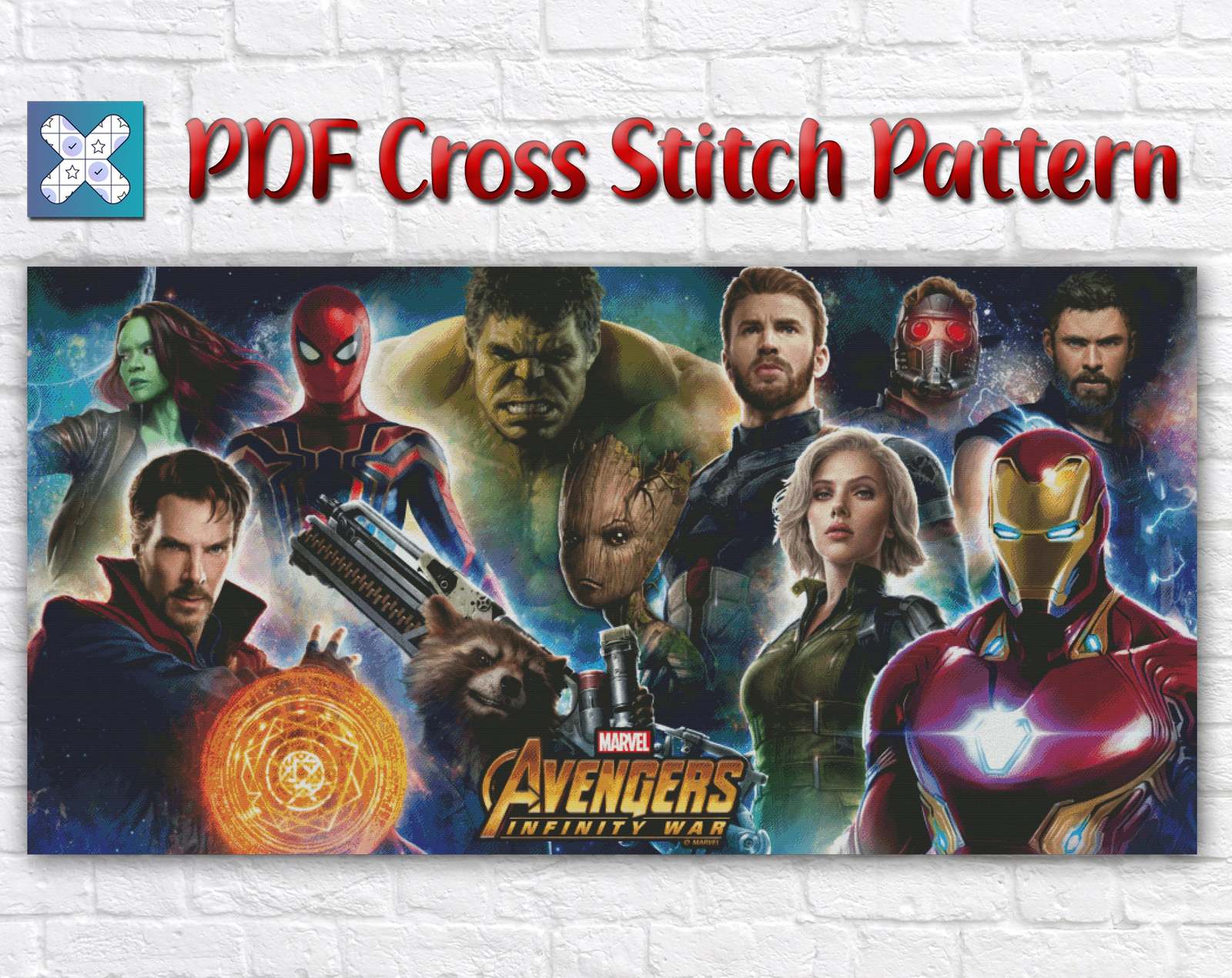 Avengers Movie Cross Stitch Pattern / Marvel Heroes PDF Cross Stitch Chart