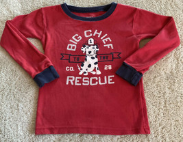 Carters Boys Red Blue Fire Chief Dalmatian Dog Snug Pajama Shirt 3T - £3.92 GBP