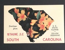 South Carolina Bethune Greetings Postcard 1962 George Washington 5 Cent Stamp  - £3.99 GBP