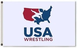 3X5 WHITE SUPER USA Wrestling Flag Logo Banner Man Cave Garage Dorm Gift... - $25.99