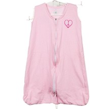 Tiny Threads Sleep Sack One Size Pink Peace Heart Zipper Sleeveless Polk... - $12.73