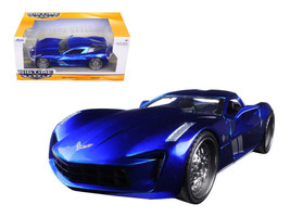 2009 Chevrolet Corvette Stingray Concept Blue 1/24 Diecast Car Jada - £30.43 GBP