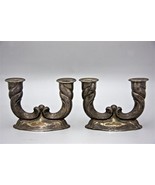 Pair Antique German Art Deco Silverplat Candlesticks 1930 Feinsilberaufl... - $88.32 CAD