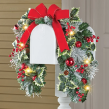 Solar Powered Jingle Bell Mailbox Swag Outdoor Christmas Holiday Seasona... - $34.64