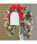 Solar Powered Jingle Bell Mailbox Swag Outdoor Christmas Holiday Seasona... - $637.74 MXN