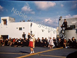 1955 Girls Perform on US Aircraft Carrier Sailors Nagasaki Kodachrome 35mm Slide - £8.31 GBP