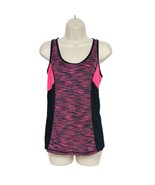 Xersion Womens Tank Top Small Black Pink Space Dye Scoop Neck Activewear - €17,32 EUR