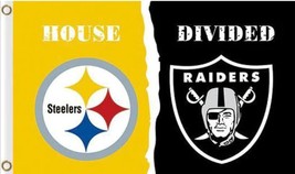 Pittsburgh Steelers and Las Vegas Raiders Divided Flag 3x5ft - $17.99