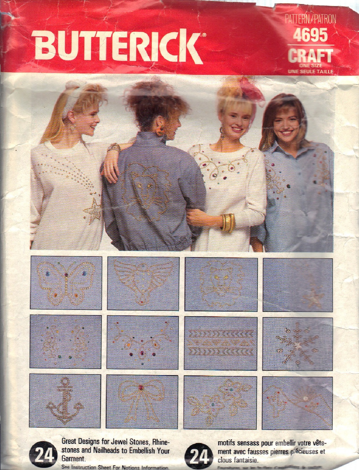 Butterick pattern 4695 DESIGNS FOR JEWEL STONES, RHINESTONES, NAILHEADS ... - $3.00