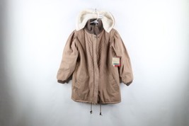 Deadstock Vtg 90s Streetwear Womens Medium Deep Pile Fleece Lined Hooded Jacket - £55.35 GBP