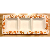 Seaside by Ambiance Collections Seashell Sectioned Platter 7&quot; x 17&quot; Coastal - $14.80
