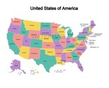 UNITED STATES OF AMERICA MAP W/ SCALE PHOTO ALL SIZES - $5.66+