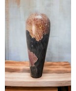 Vintage Hand Carved Soapstone 12&quot; Vase &quot;Stone Age&quot; Made in Kenya - $90.37 CAD