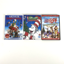 Lot 3 Family Christmas Movies DVDs Cat in Hat Arthur Christmas Creature Comforts - £11.41 GBP