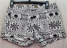 J.CREW Bermuda Shorts Womens Size 8 Black White Floral Cotton Flat Front... - £16.01 GBP