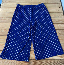 D&amp;Co NWOT Women’s Printed Wide Leg Pull On Crop pants Size L Navy AA - £13.99 GBP