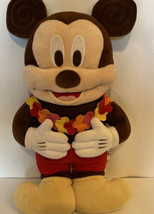 Disney Store Exclusive Lei Hawaiian Mickey Mouse Soft stuffed plush doll 23&quot; - £25.76 GBP