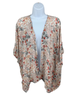 Women Floral Kimono Cardigan Pullover Mid Sleeve Flowy Blouse Casual Top... - £15.71 GBP
