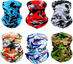 6 Pc. Neck Gaiter Breathable Sun Protection Scarf Bandana For Outdoor CAMO - £9.55 GBP