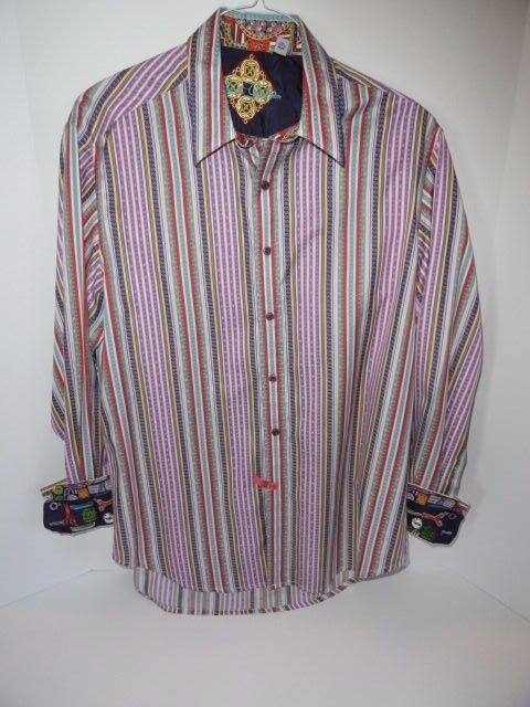 Robert Graham Striped Long Sleeve Shirt Medium Size - $95.00