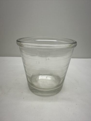 Vintage Hazel-Atlas Clear Glass Embossed-Measuring Egg-Beater CUP 2C 1PT 16oz - $19.75