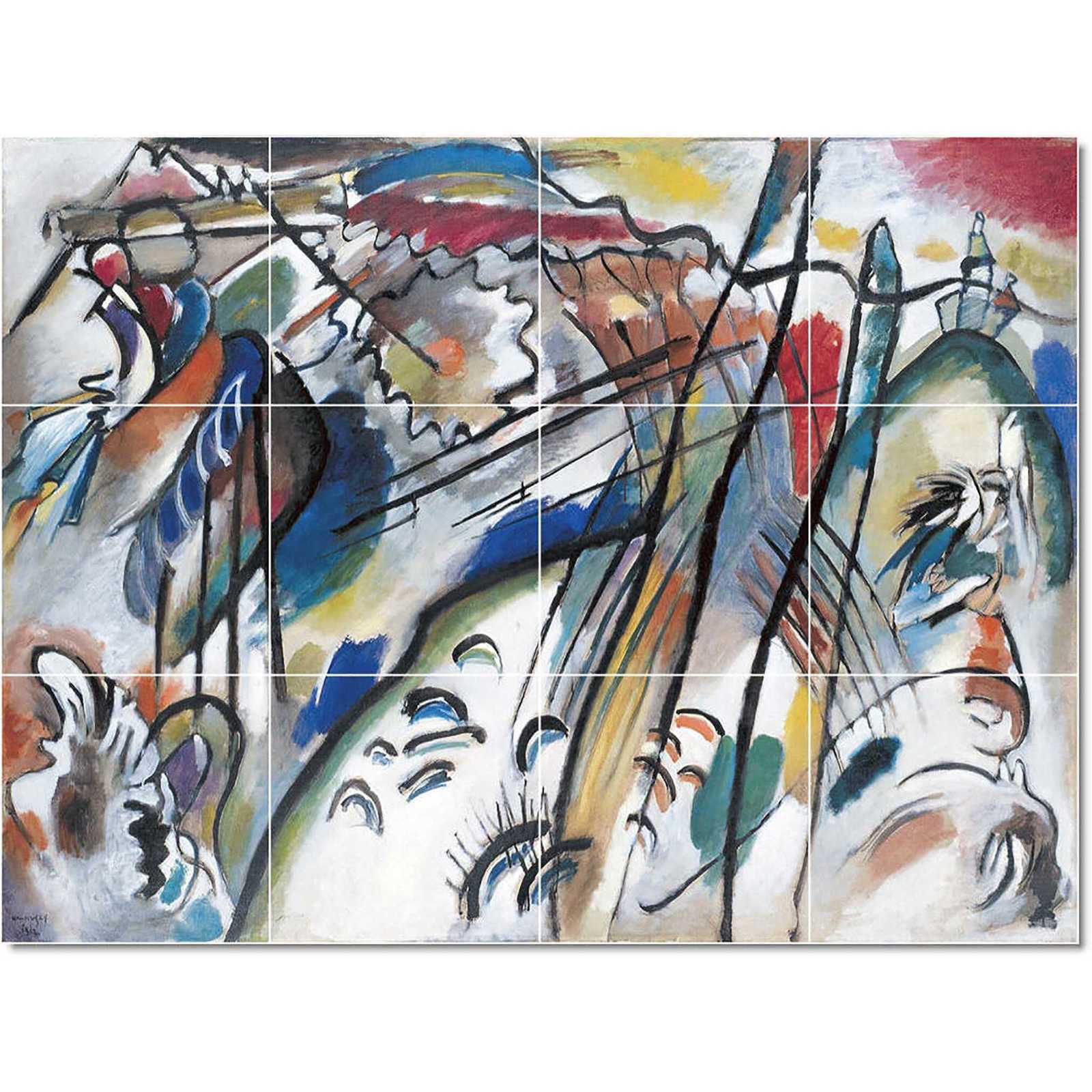 Wassily Kandinsky Abstract Painting Ceramic Tile Mural BTZ22721 - $120.00+