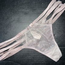 Victoria&#39;s Secret S Thong Strappy Taupe Beige Gray Very Sexy Scandalous - £46.85 GBP