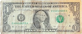$1 One Dollar Bill 44449689 quad 4s, 4oak - $9.99
